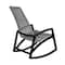 Armen Living Sequoia Outdoor Patio Rocking Chair in Dark Eucalyptus Wood and Gray Rope 840254332270 - alternate 6